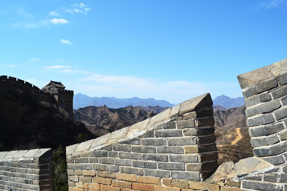 view from top of great wall of china