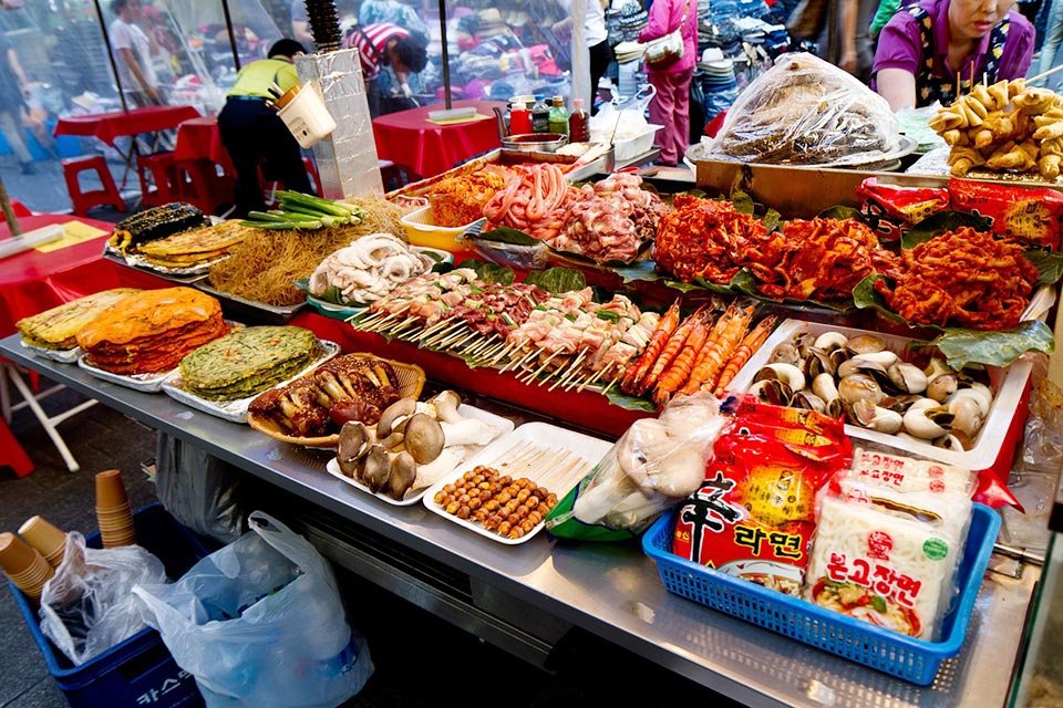Korean food stall in market