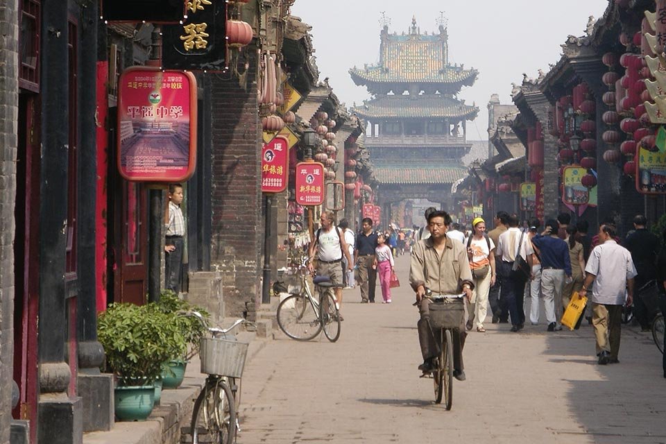 Busy street in Pingyao China
