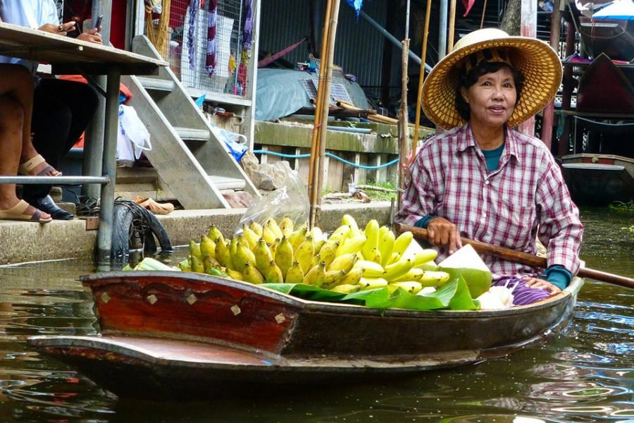 banana seller in floating market
